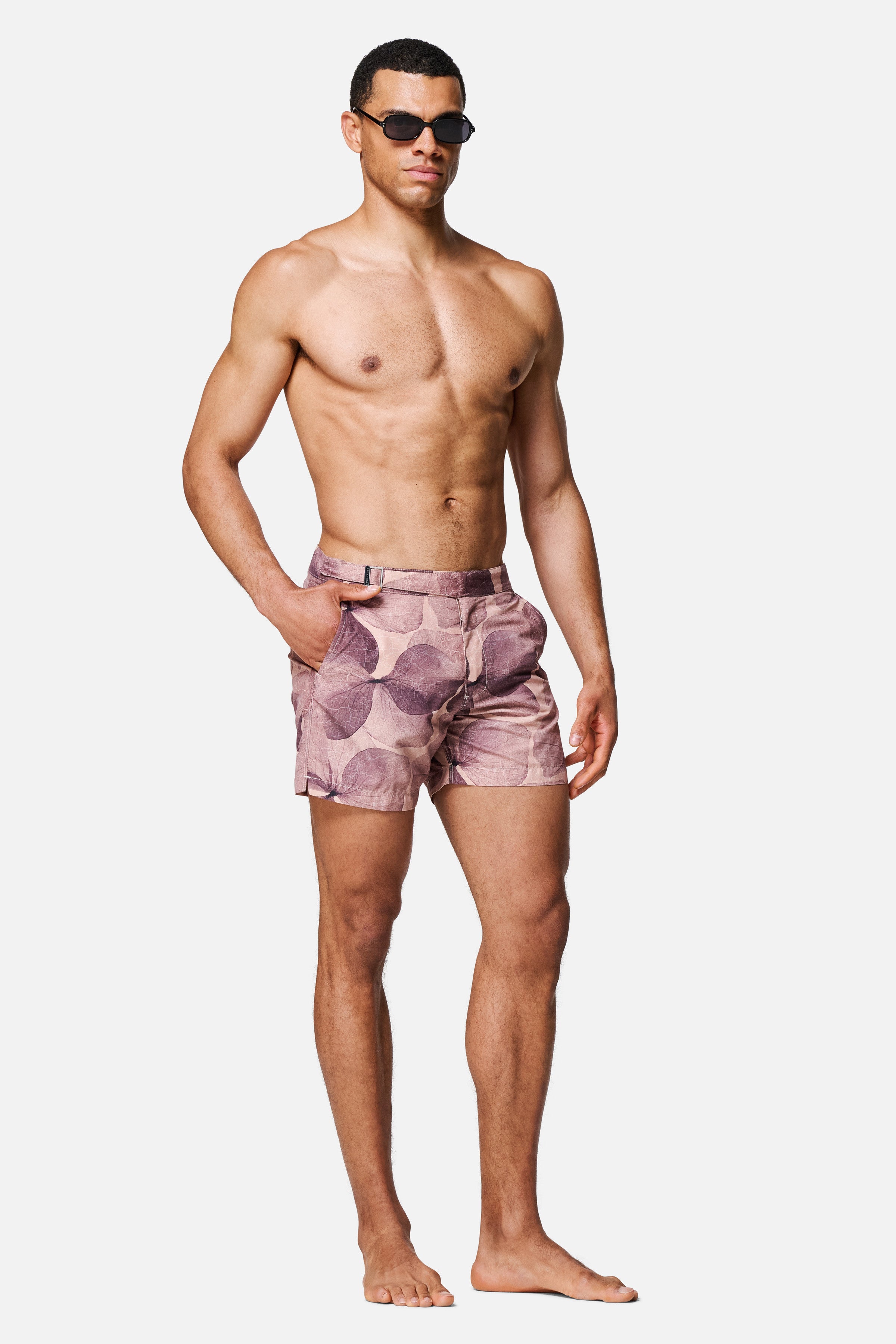 Macro Floral Print Swim Short