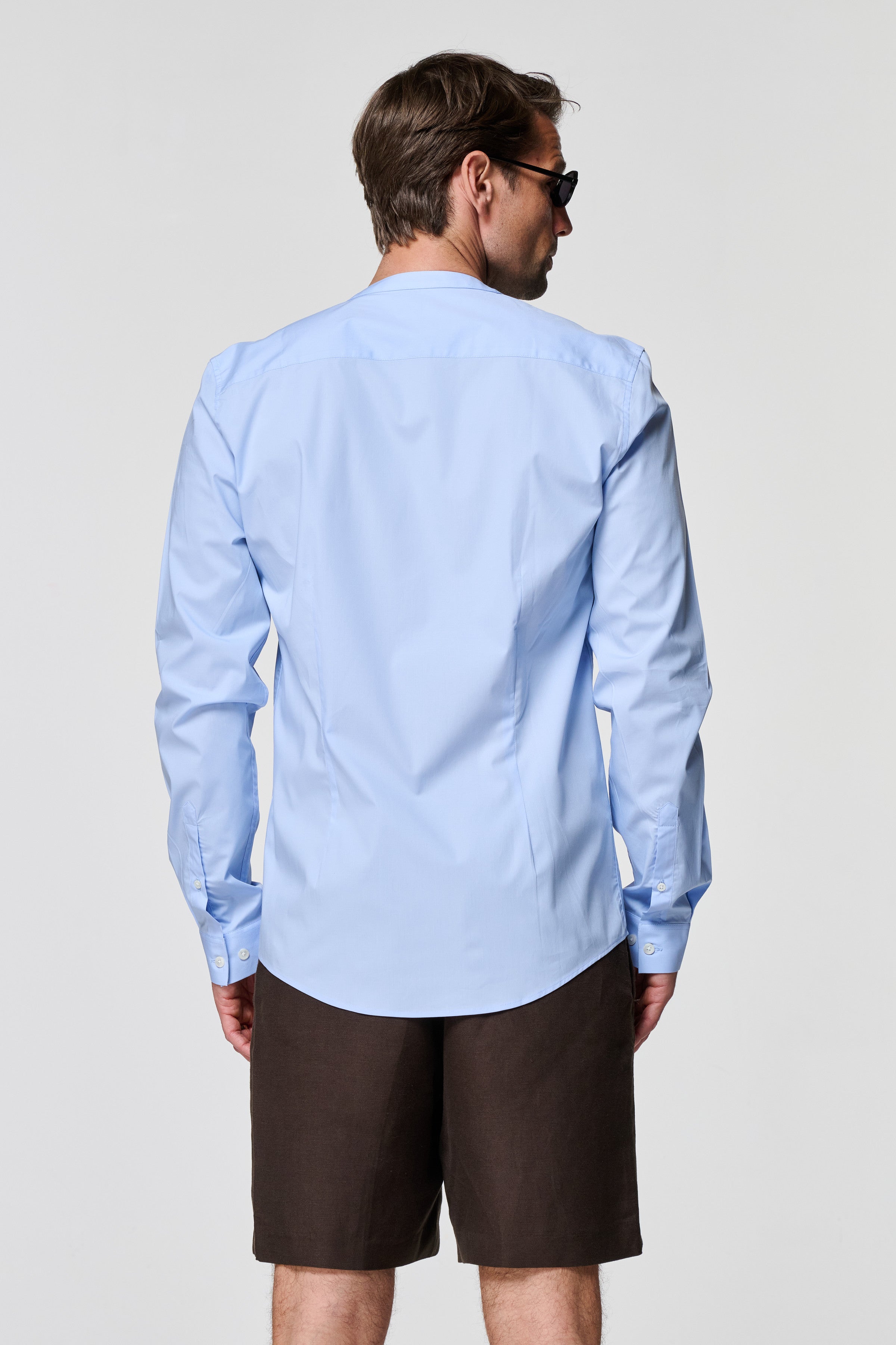 Regent Poplin Grandad Collar Shirt