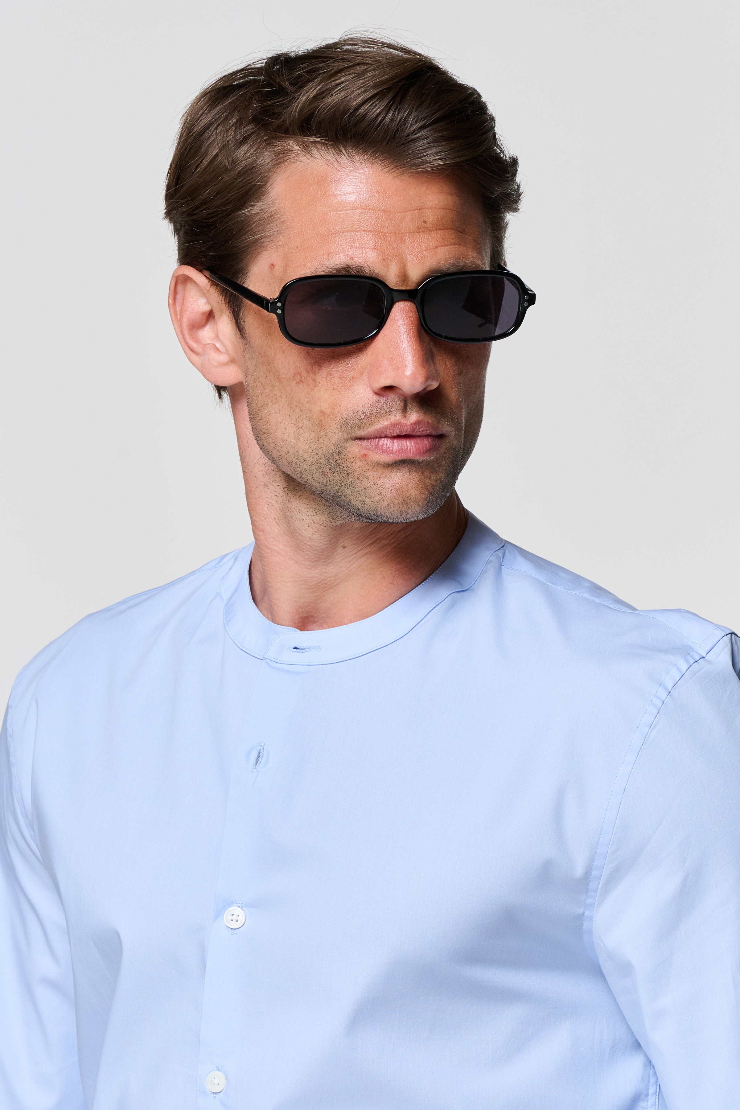 Regent Poplin Grandad Collar Shirt