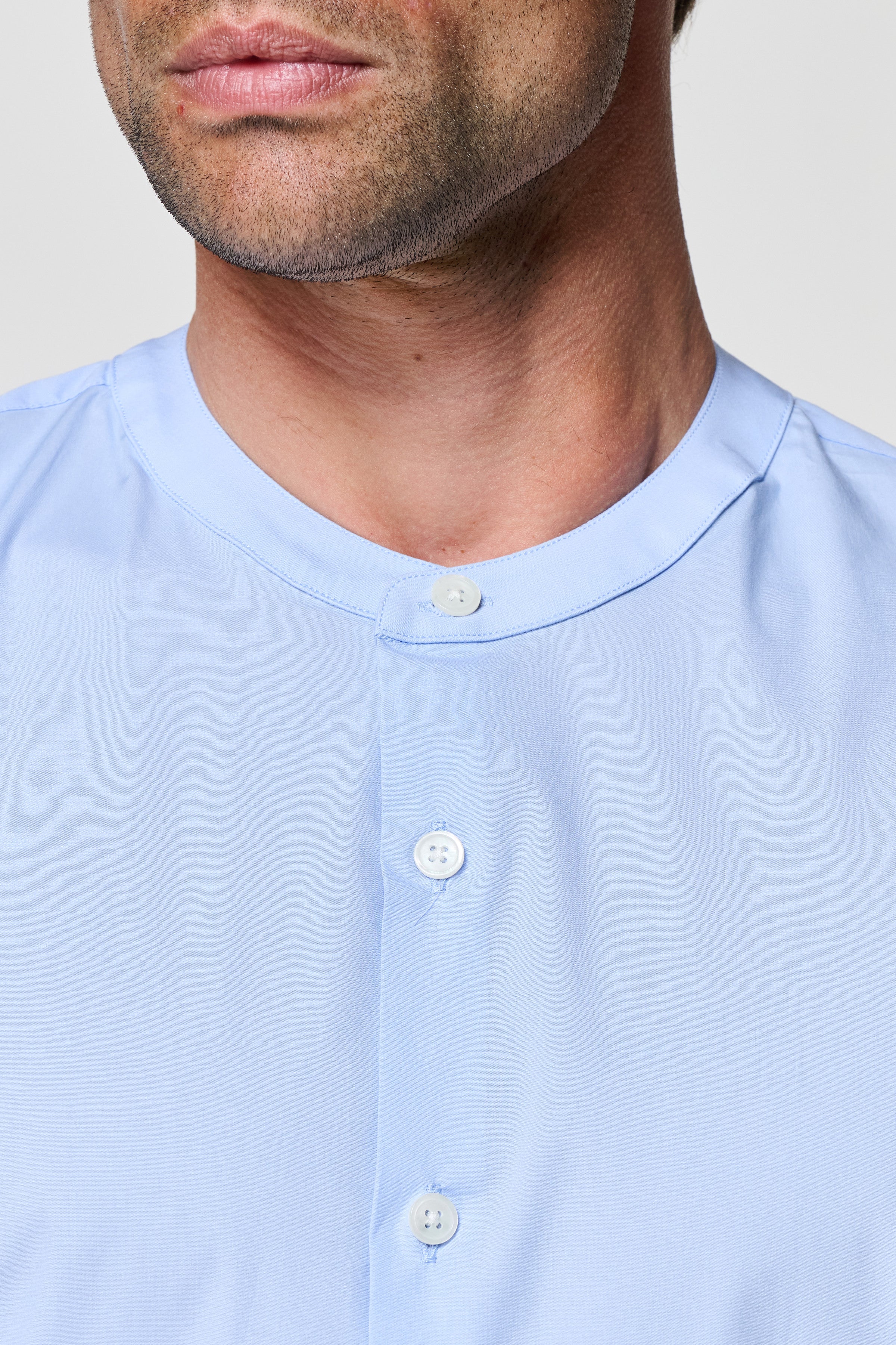 Regent Poplin Grandad Collar Shirt
