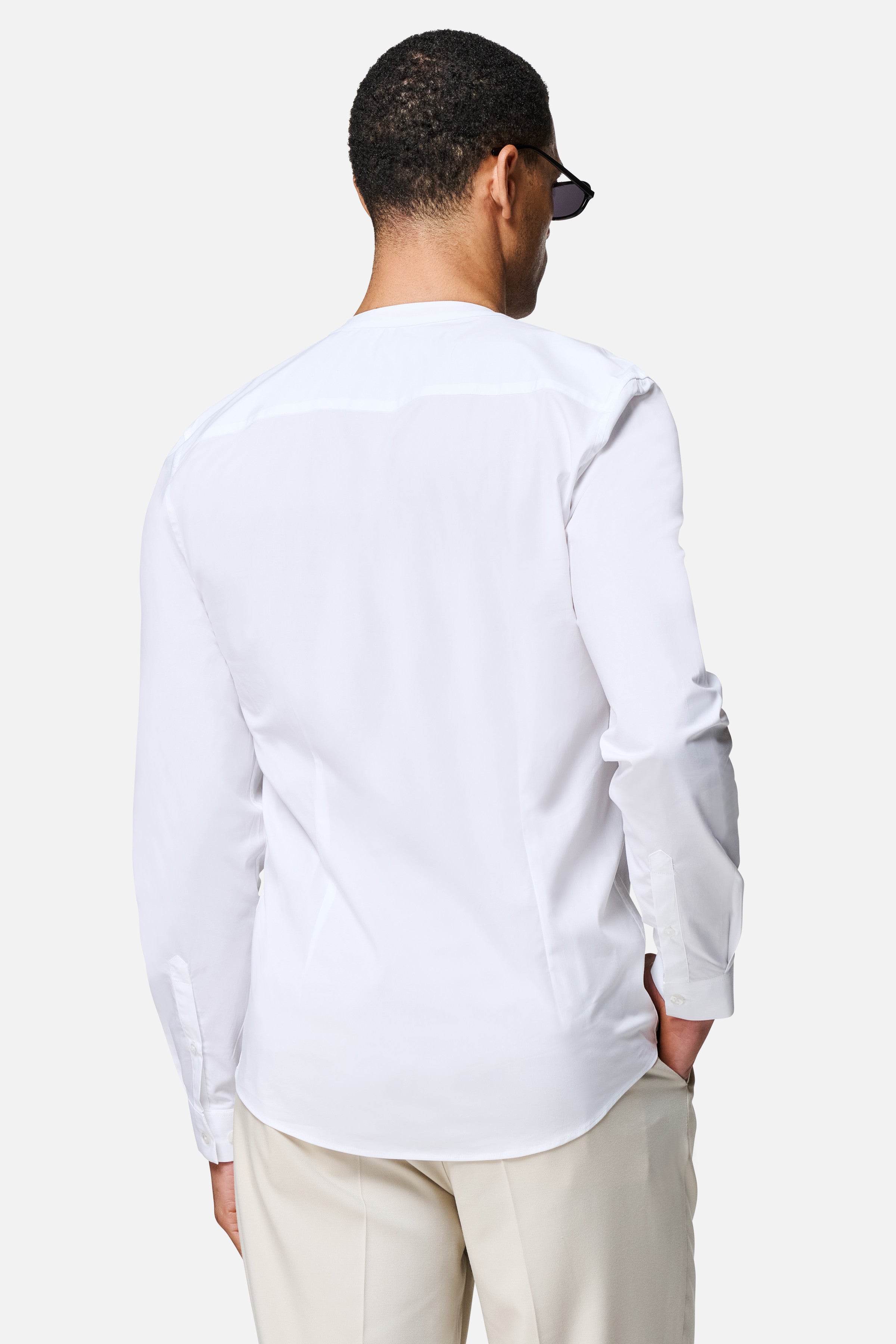 Regent Poplin Grandad-Collar Shirt
