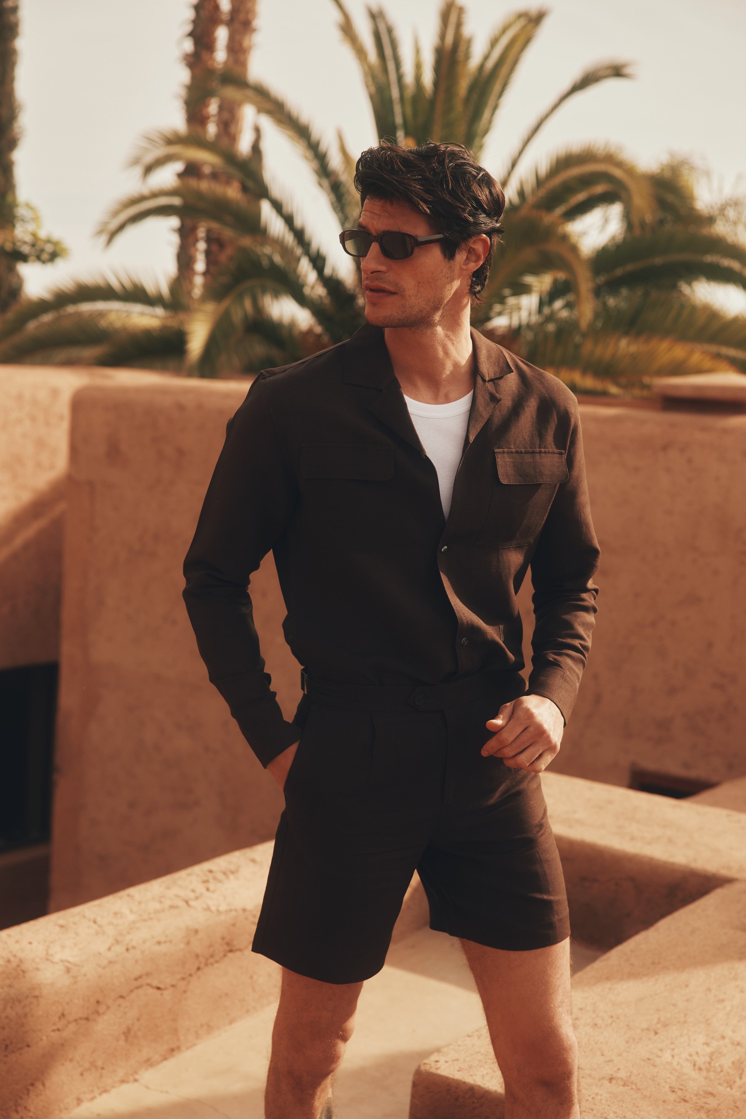 Daniel Long-Sleeve Linen Safari Shirt