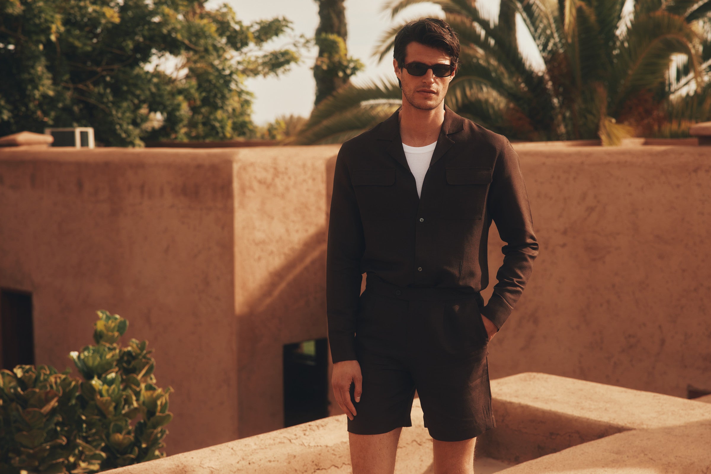 Gabriel Double Pleat Safari Linen Short