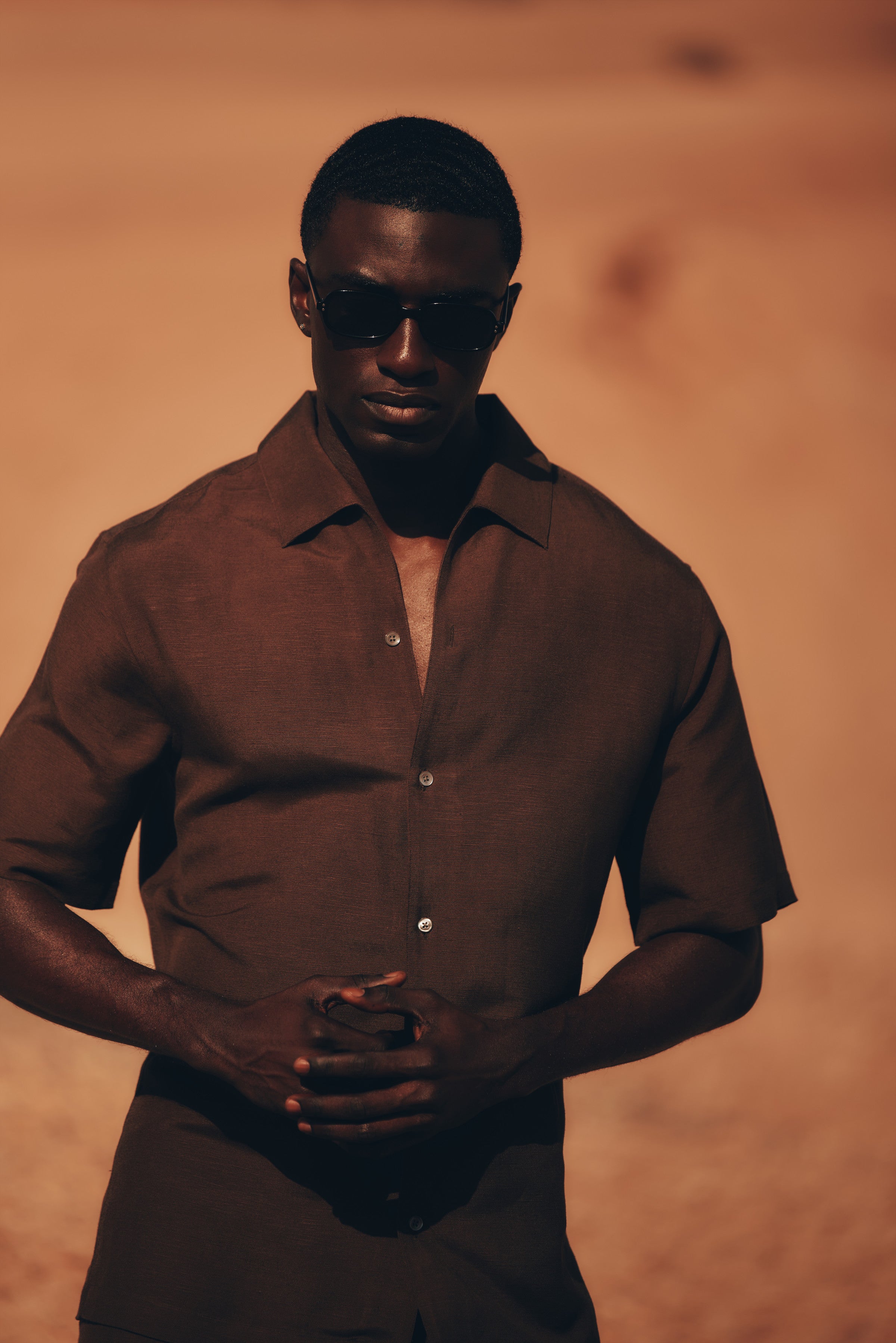 Fabio Linen Viscose Short-Sleeve Shirt