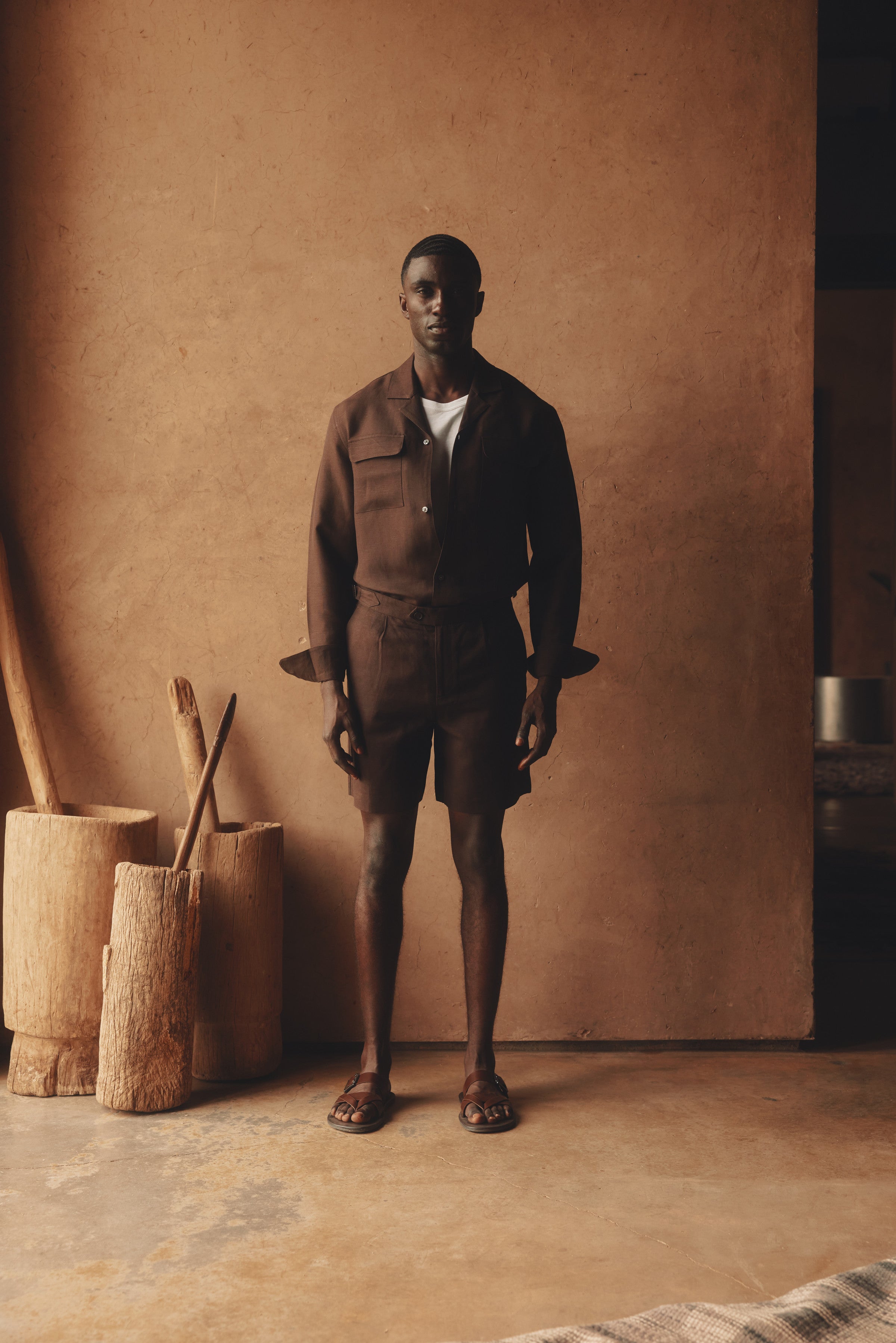 Gabriel Double Pleat Safari Linen Short
