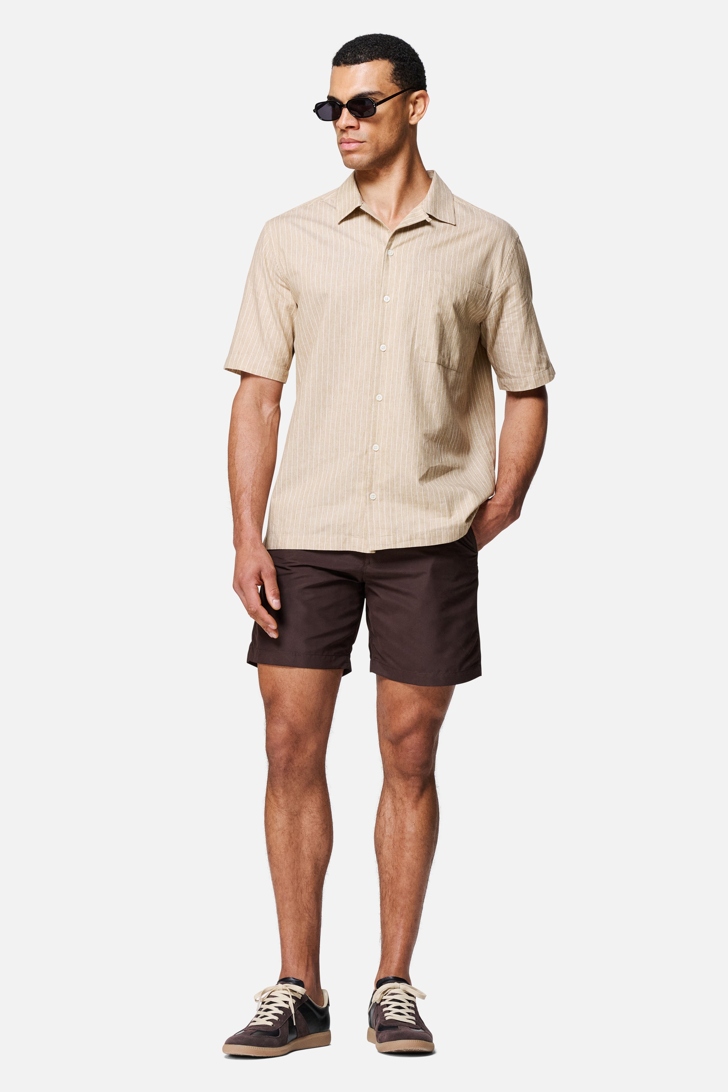 Villa Pinstripe Embroidered Shirt
