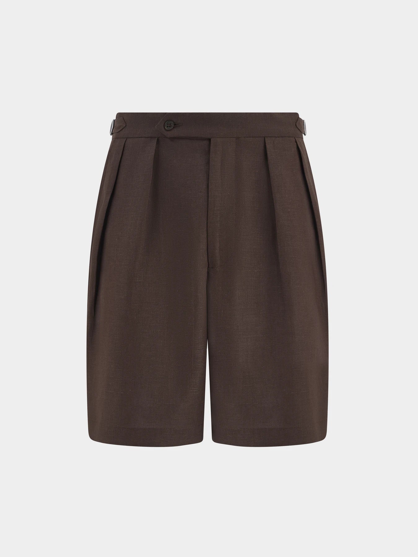 Brandon Safari Single Pleated Linen Shorts