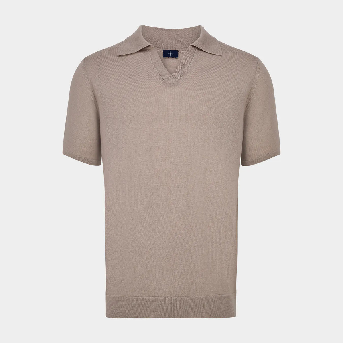 Taupe Knitted Polo Shirt – Stylish & Versatile by Lewis James