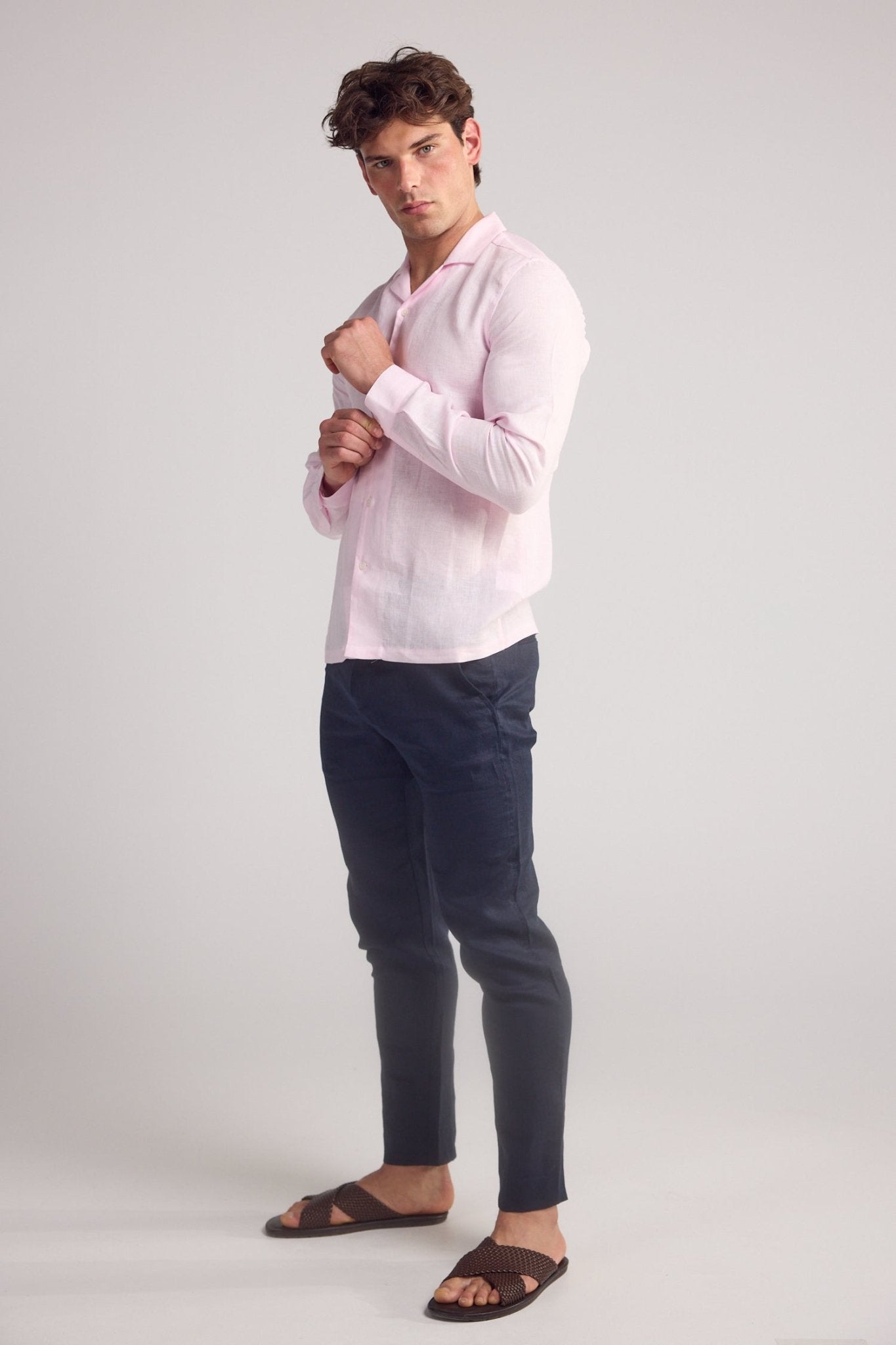 Light Pink Arista Linen Shirt - Lewis James