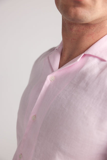 Light Pink Arista Linen Shirt - Lewis James