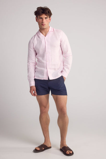 Light Pink Arista Linen Shirt - Lewis James