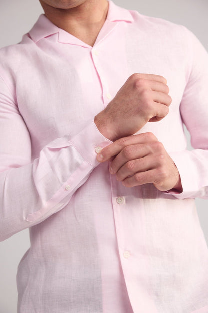 Light Pink Arista Linen Shirt - Lewis James