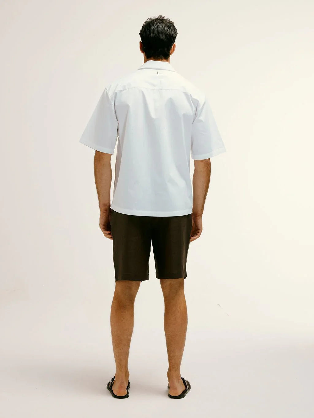 Oversized Bowling Shirt with hidden pocket Logo in White - Lewis James