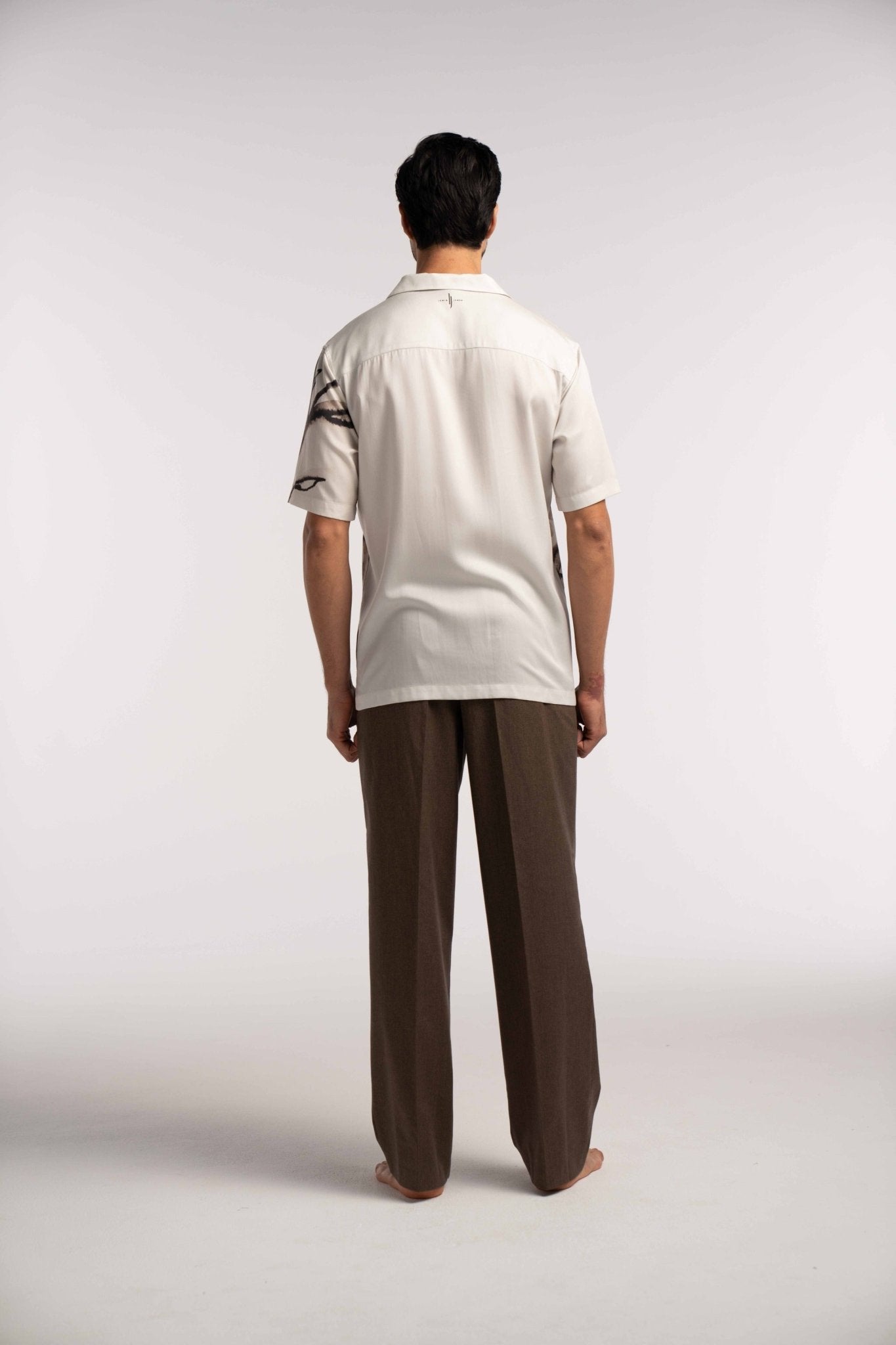 Poppy Floral Printed Tencel Shirt in Brown - Lewis James