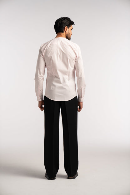 Regent Poplin Shirt in Dusty Pink - Lewis James