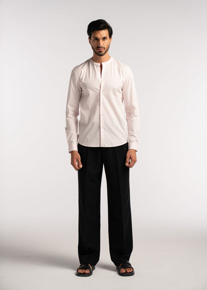 Regent Poplin Shirt in Dusty Pink - Lewis James