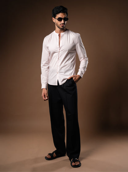 Regent Poplin Shirt in Dusty Pink - Lewis James 