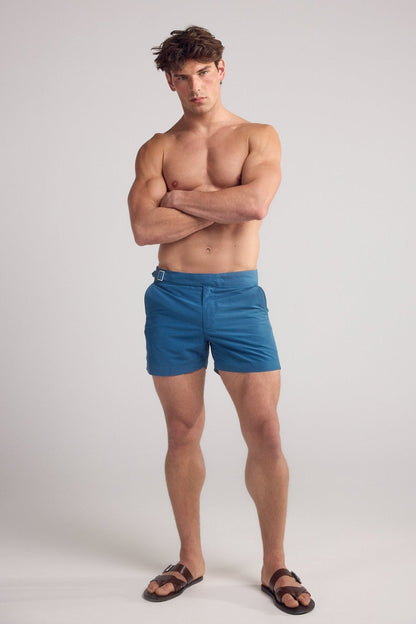 Smart Original Swim Shorts in Steel Blue - Lewis James