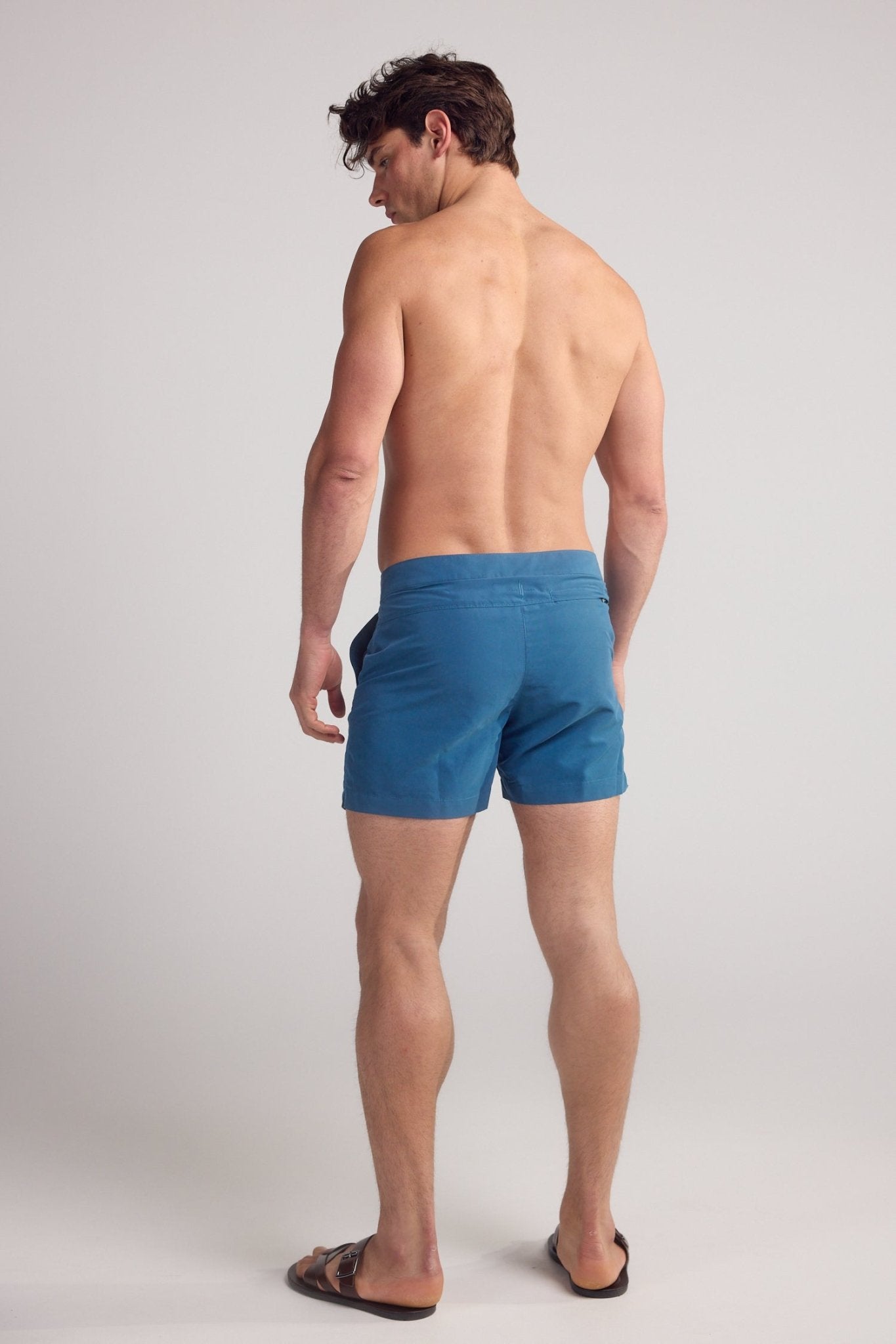 Smart Original Swim Shorts in Steel Blue - Lewis James