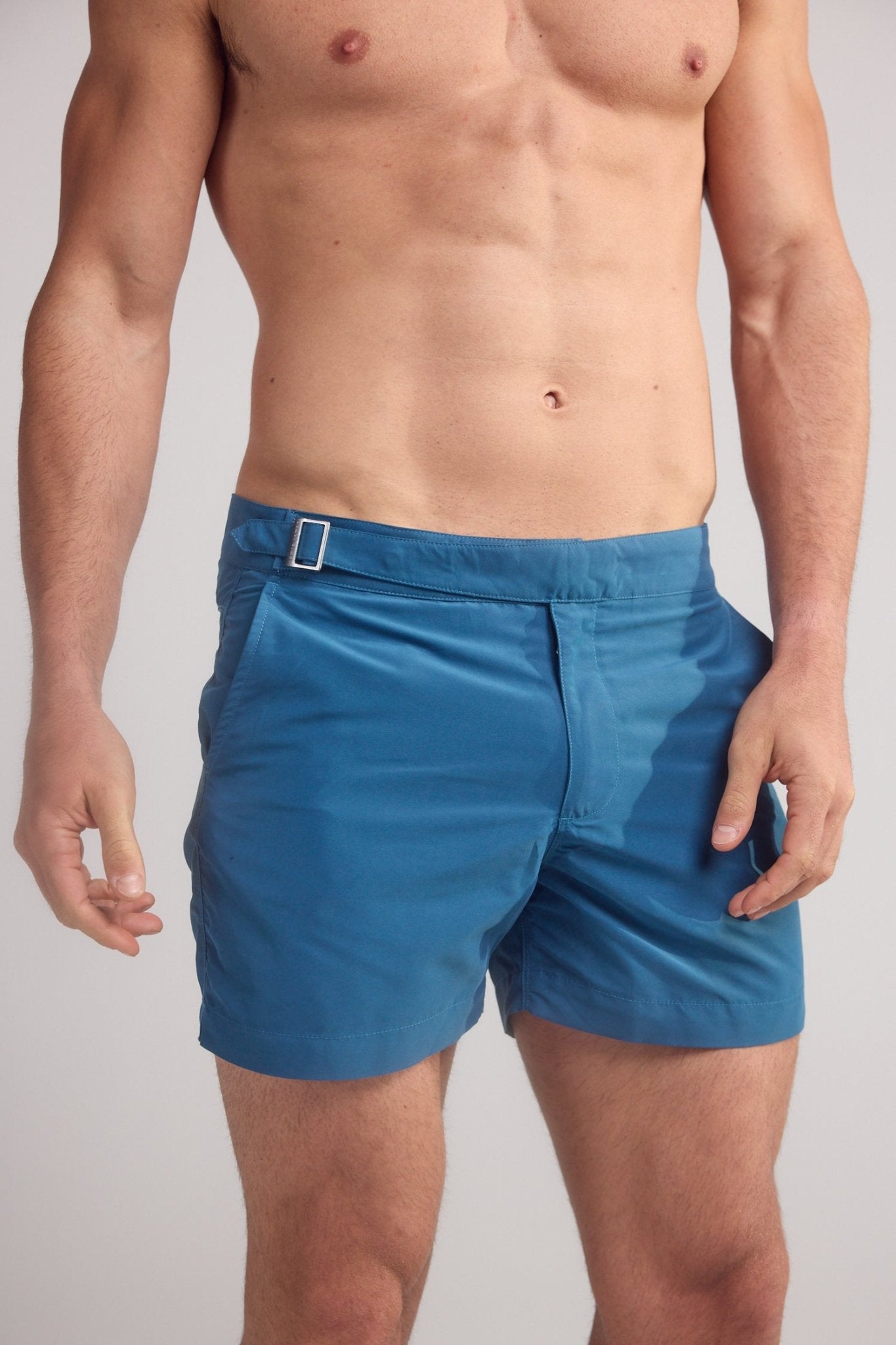 Smart Original Swim Shorts in Steel Blue - Lewis James
