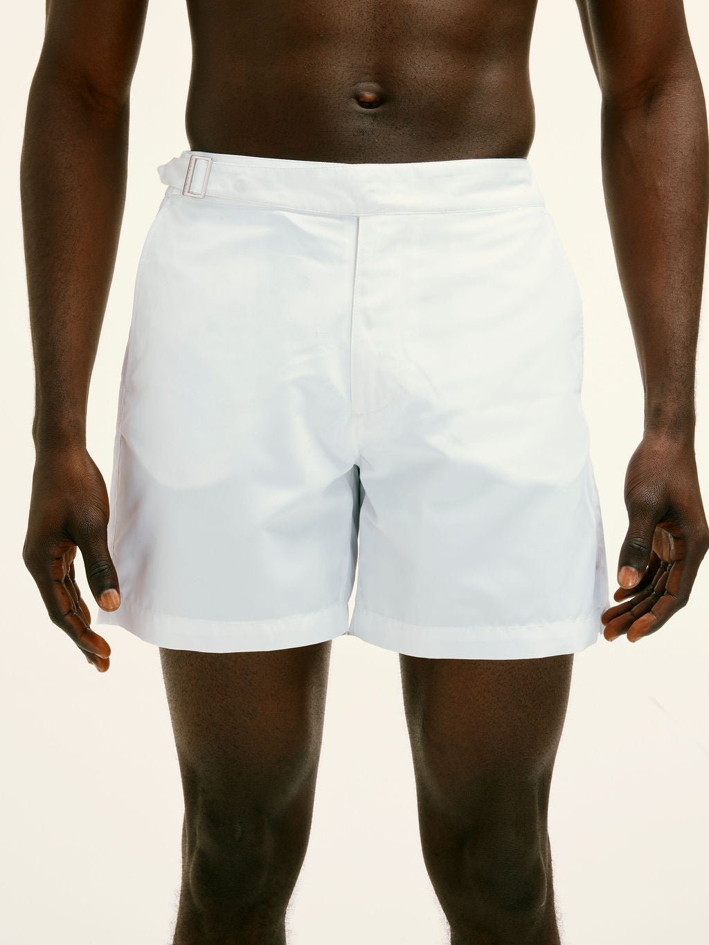 Stain - Resistant Half Elasticated Smart Swim Short in White - Lewis James
