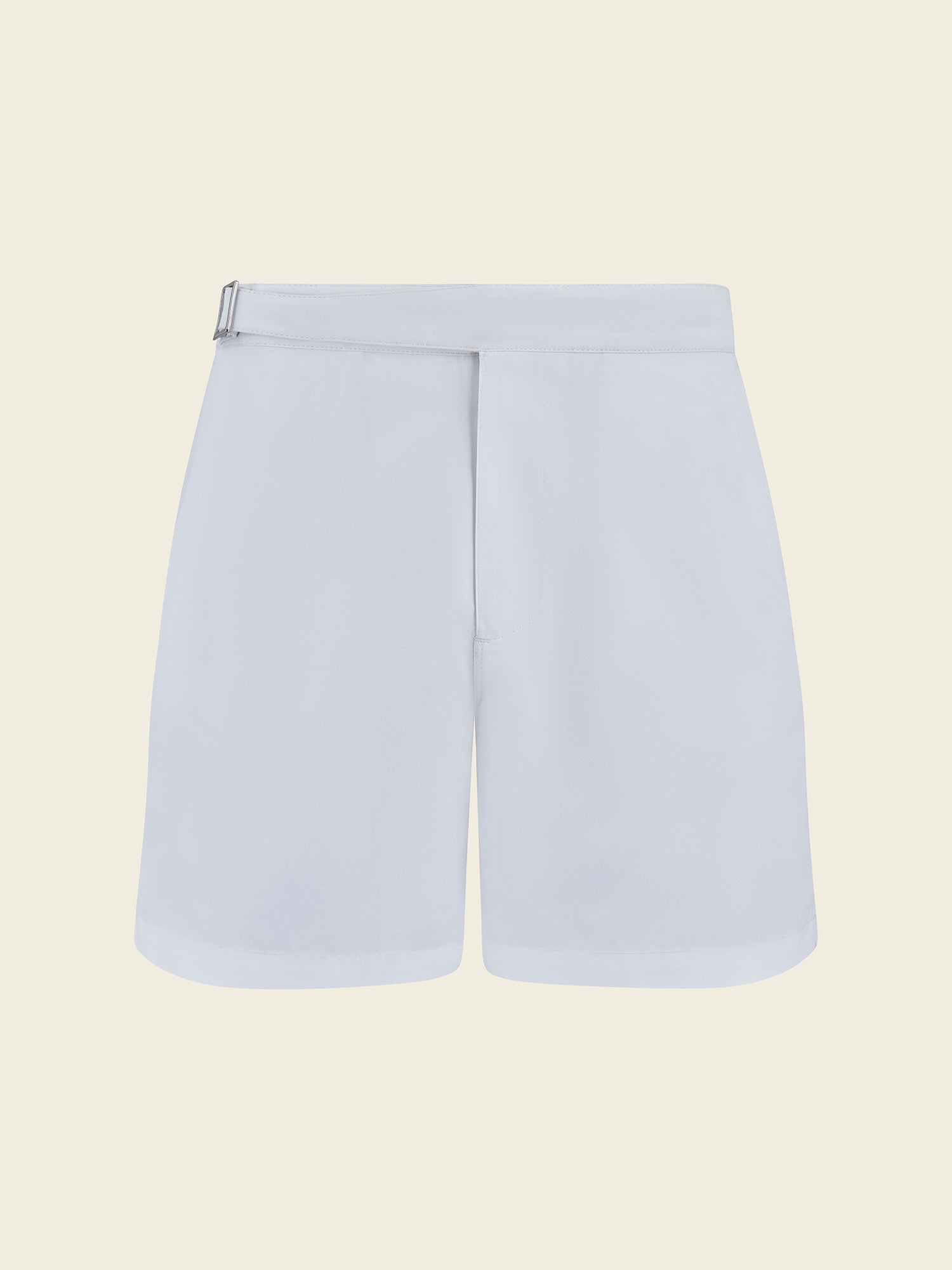 Stain - Resistant Half Elasticated Smart Swim Short in White - Lewis James