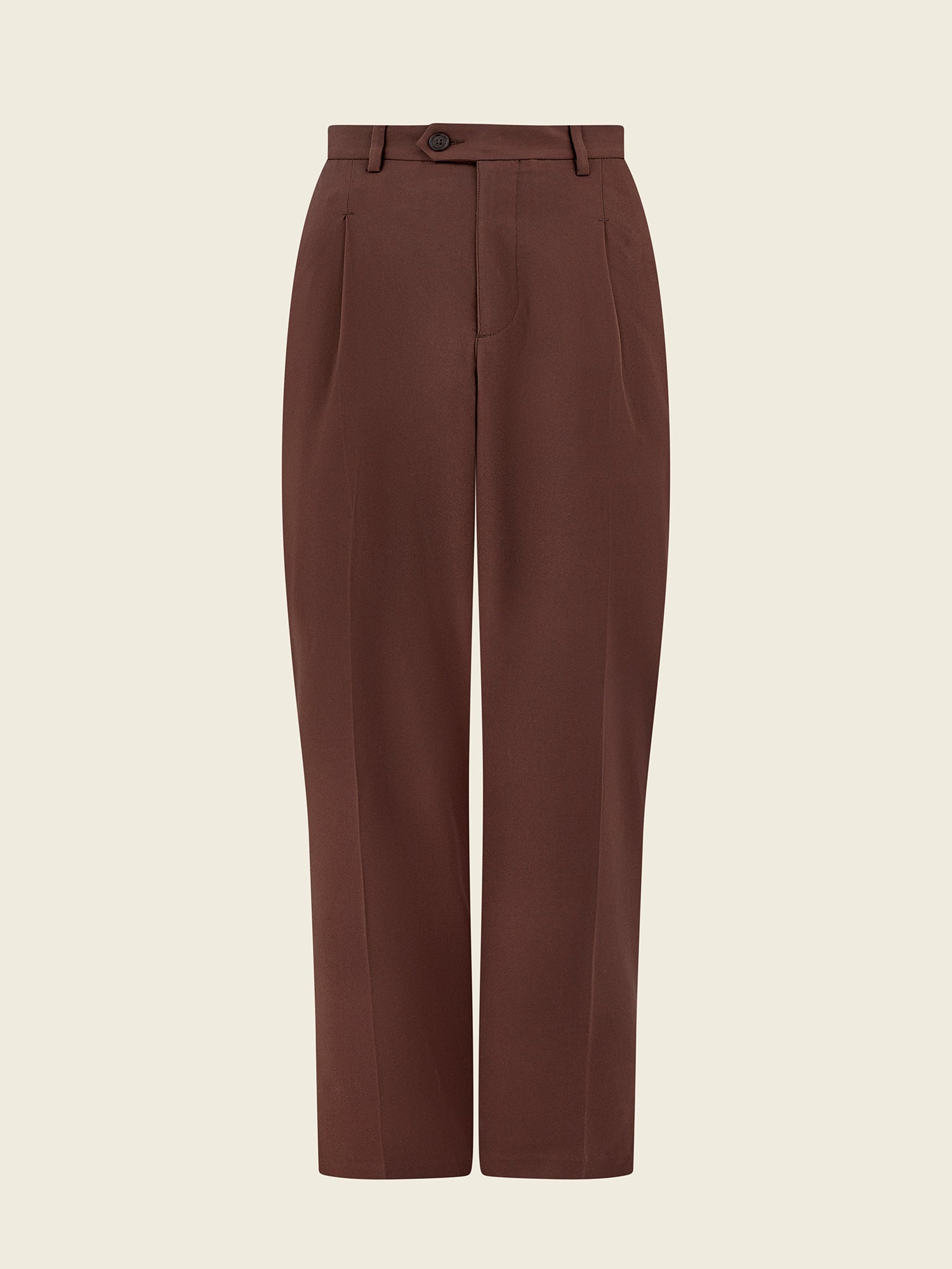 TAILORED STRAIGHT FIT TROUSERS IN BROWN - Lewis James