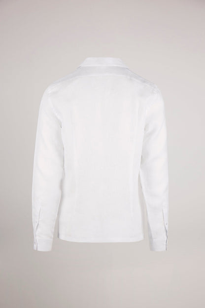 White Arista Linen Shirt - Lewis James